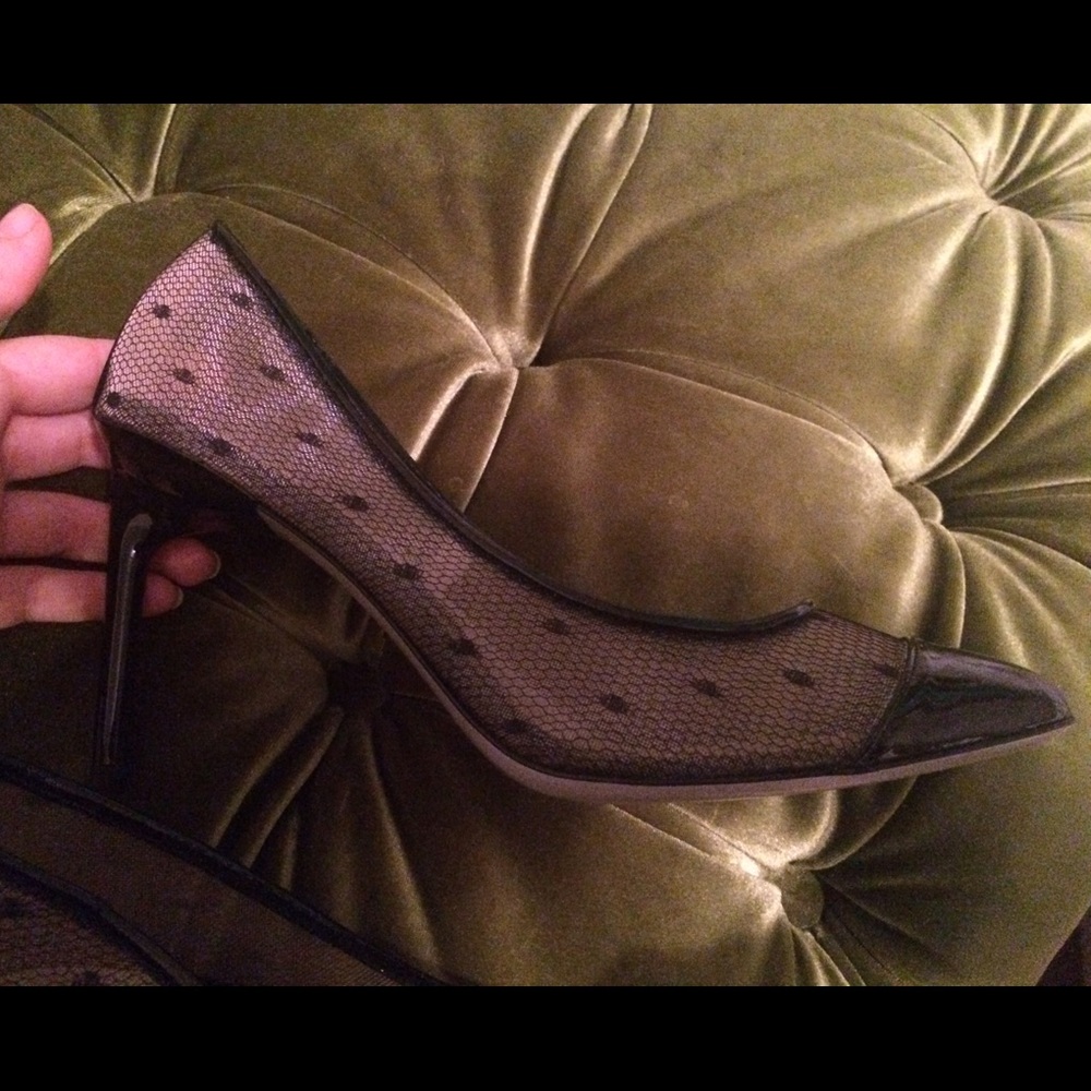 Jason Wu point d'esprit lace dot pumps heel shoes - Picture 3 of 4